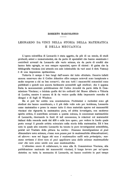 leonardo da vinci nella storia della matematica e della meccanica