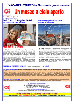 Monaco Vacanza-Studio in Germania Estate 2016