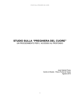 studio sulla preghiera del cuore