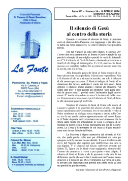 Il silenzio di Gesù al centro della storia
