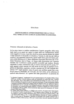 aristotelismo e antideterminismo nella vita e nell`opera di tito aurelio