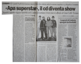 &laquo;Apa superstar&raquo;, il cd diventa show