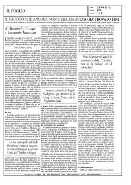 Il partito che ancora non c`era ma che aveva già