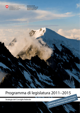 L`opuscolo sul programma di legislatura 2011-2015