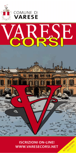 ISCRIZIONI ON-LINE! WWW.VARESECORSI.NET