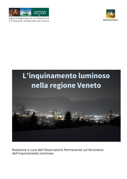 L`inquinamento luminoso nella regione Veneto
