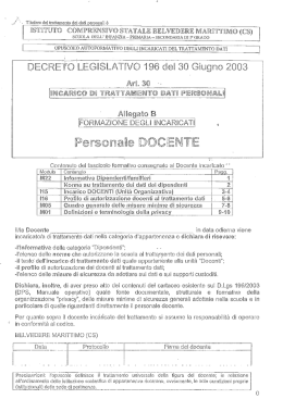 Decreto legislativo 196-2003 - Personale docente