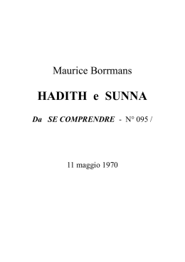 Maurice Borrmans, Hadithe Sunna, da Se Comprendre n°095 11