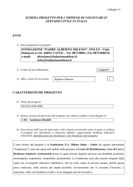 Servizio al dis-abile 2011 - Fondazione P. Alberto Mileno Onlus