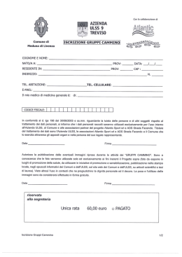 Modulo iscrizione - Comune di Meduna di Livenza