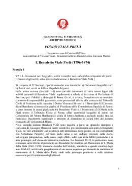 Inventario del Fondo Viale-Prel&agrave; - Gabinetto Scientifico Letterario