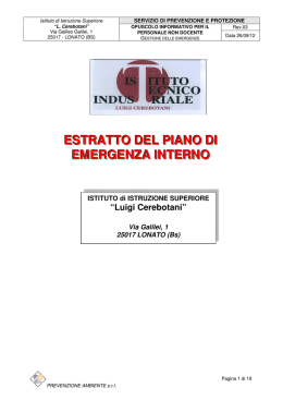 OPUSCOLO INFORMATIVO PER IL PERSONALE NON