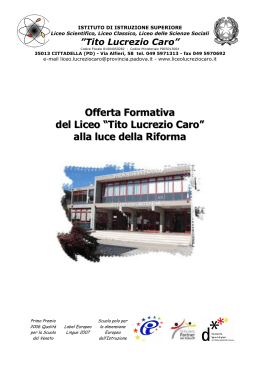 opuscolo genitori per il sito - Liceo "Tito Lucrezio Caro" di Cittadella