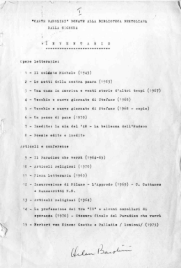 inventario 1 - Biblioteca Civica Bertoliana