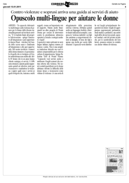 Opuscolo multilingue per aiutare le donne