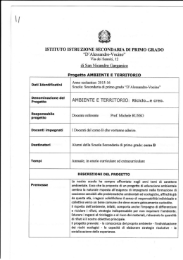 Riciclo e creo - Scuola Secondaria di I Grado "D`Alessandro