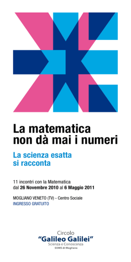 La matematica non d&agrave; mai i numeri