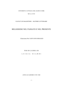 Tesi di laurea di Luigia SUARDI 1947-1948 su Belgioioso (PV)