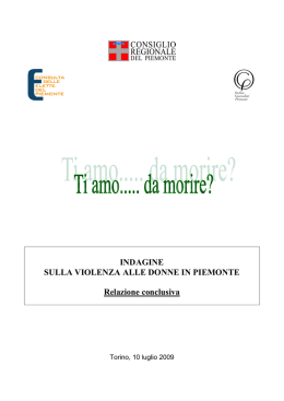 Indagine sulla violenza alle donne in Piemonte