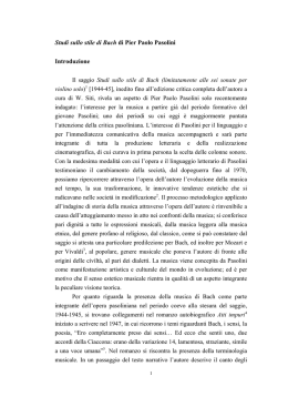 Studi sullo stile di Bach di Pier Paolo Pasolini Introduzione