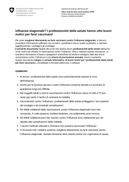 Influenza stagionale? I professionisti della salute hanno otto buoni