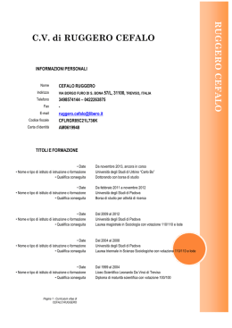 RUGGE RO CE FA LO CV di RUGGERO CEFALO