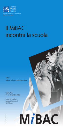 Opuscolo - Ministero dei Beni e le Attivit&agrave; Culturali