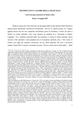 significato e valore della filocalia