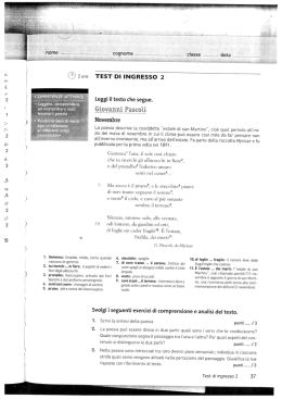 i. l M 2 ore TEST DI INGRESSO 2