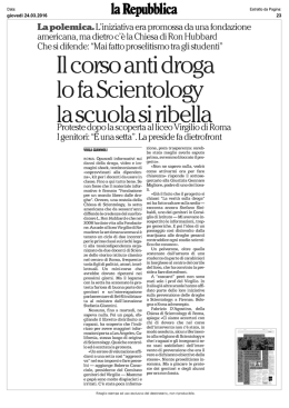 Il corso anti droga lo fa Scientology la scuola si ribella