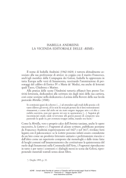 Isabella Andreini: la vicenda editoriale delle Rime