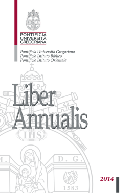 Liber Annualis 2014 - Pontificia Università Gregoriana