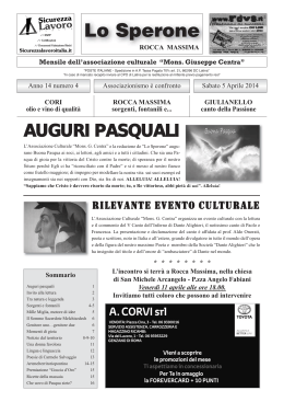 scarica la versione in pdf - Associazione Culturale Mons. Centra
