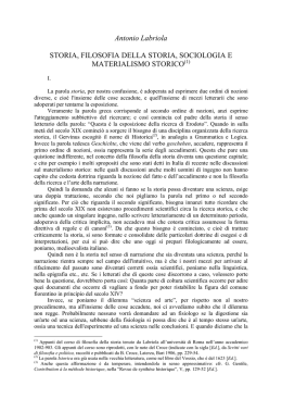 Storia, filosofia della storia, sociologia e