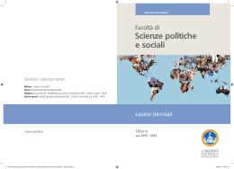 opuscolo Laurea Triennale in Scienze politiche e sociali
