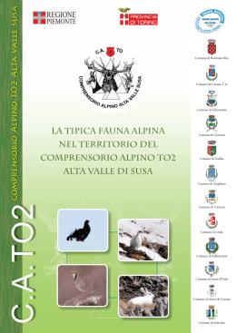 opuscolo tipica fauna alpina - Comprensorio Alpino Alta Valle Susa