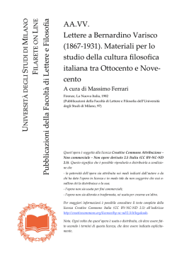 Lettere a Bernardino Varisco - Studi umanistici Unimi
