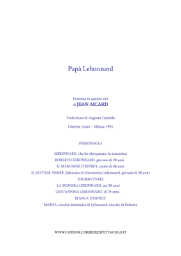 Pap&agrave; Lebonnard - Copioni teatrali dal mondo