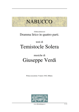 NABUCCO Temistocle Solera Giuseppe Verdi