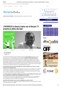L`INTERVISTA In libreria...o alla Spal&rdquo;