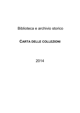 Carta delle collezioni - Museo Storico Italiano della Guerra