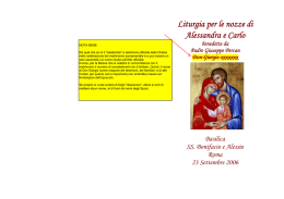 Liturgia per le nozze di Alessandra e Carlo