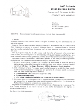 La lettera originale dell`Arciprete