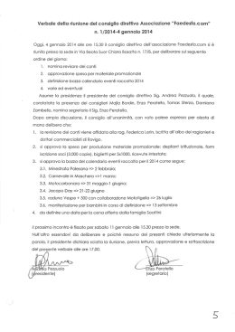 Verbale della riunione del consiglio direffivo Associazione