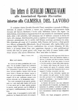 Una lettera di Osvaldo Gnocchi-Viani alle Associazioni Operaie