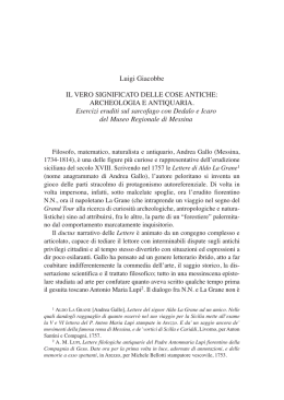IL VERO SIGNIFICATO DELLE COSE ANTICHE: ARCHEOLOGIA E