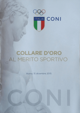 Opuscolo CONI Collari d`Oro