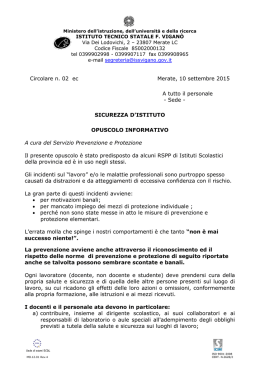 Sicurezza d`istituto - opuscolo informativo