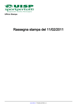 Rassegna stampa del 11/02/2011