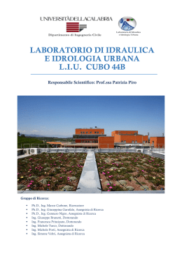 Brochure del Laboratorio di Idraulica e Idrologia Urbana